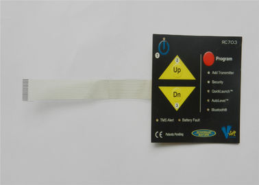 Commutateur texturisé tactile de contact de membrane du bouton poussoir LED de dôme en métal de polyester