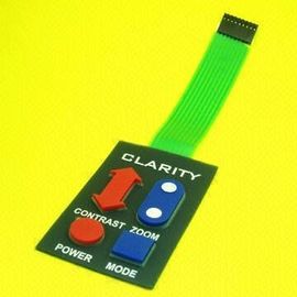 Clavier numérique en caoutchouc gravant en refief plat de commutateur de panneau de membrane d'icônes rétro-éclairées avec l'adhésif de dos de 3M